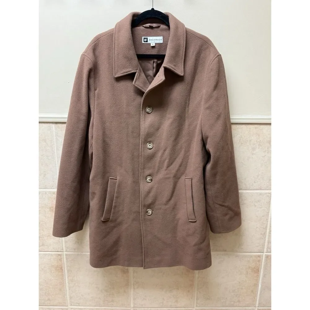 Bachrach wool & cashmere peacoat. Khaki. Men's. Sz XL